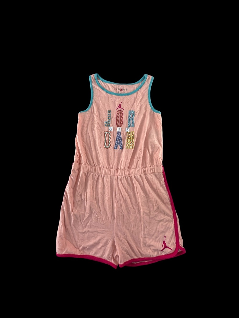 Nike Pink Girls' Sleeveless Romper with Teal & Fuchsia Trim